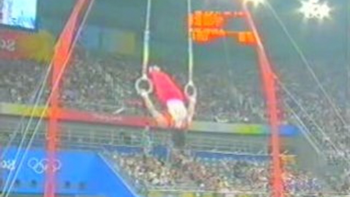Gymnastics - 2008 Olympics - Uchimura - Rings